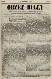 Orzeł Biały : pismo wyłącznie poświęcone wyjarzmiającéj się Polsce. R. 5, 1844, nr 17