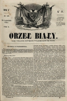 Orzeł Biały : pismo wyłącznie poświęcone wyjarzmiającéj się Polsce. R. 5, 1844, nr 19