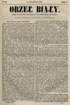 Orzeł Biały : pismo wyłącznie poświęcone wyjarzmiającéj się Polsce. R. 5, 1844, nr 20