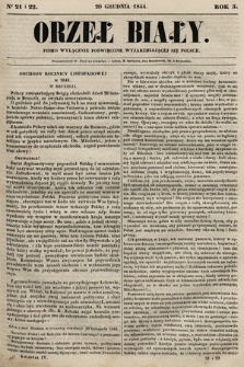 Orzeł Biały : pismo wyłącznie poświęcone wyjarzmiającéj się Polsce. R. 5, 1844, nr 21 i 22