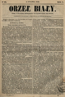 Orzeł Biały : pismo wyłącznie poświęcone wyjarzmiającéj się Polsce. R. 6, 1846, nr 20
