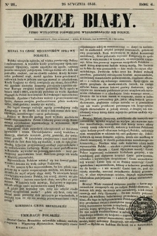 Orzeł Biały : pismo wyłącznie poświęcone wyjarzmiającéj się Polsce. R. 6, 1846, nr 21