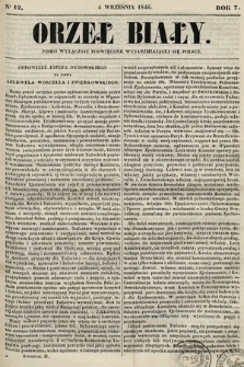 Orzeł Biały : pismo wyłącznie poświęcone wyjarzmiającéj się Polsce. R. 7, 1846, nr 12
