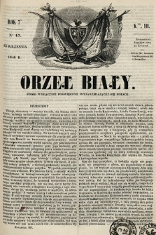 Orzeł Biały : pismo wyłącznie poświęcone wyjarzmiającéj się Polsce. R. 7, 1846, nr 13