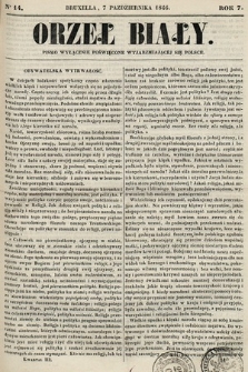 Orzeł Biały : pismo wyłącznie poświęcone wyjarzmiającéj się Polsce. R. 7, 1846, nr 14
