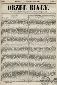 Orzeł Biały : pismo wyłącznie poświęcone wyjarzmiającéj się Polsce. R. 7, 1846, nr 15