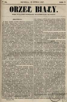 Orzeł Biały : pismo wyłącznie poświęcone wyjarzmiającéj się Polsce. R. 7, 1847, nr 24