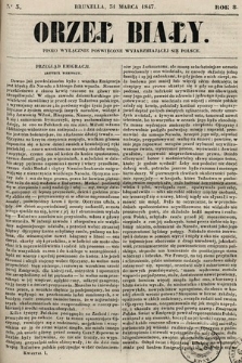 Orzeł Biały : pismo wyłącznie poświęcone wyjarzmiającéj się Polsce. R. 8, 1847, nr 3