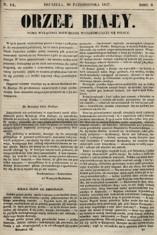 Orzeł Biały : pismo wyłącznie poświęcone wyjarzmiającéj się Polsce. R. 8, 1847, nr 14