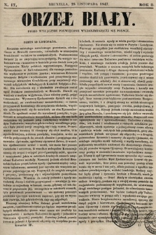 Orzeł Biały : pismo wyłącznie poświęcone wyjarzmiającéj się Polsce. R. 8, 1847, nr 17