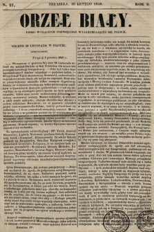 Orzeł Biały : pismo wyłącznie poświęcone wyjarzmiającéj się Polsce. R. 8, 1848, nr 21