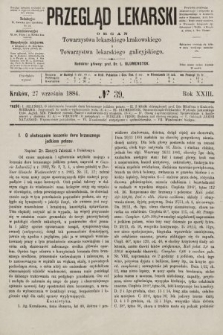 Przegląd Lekarski : organ Towarzystwa lekarskiego krakowskiego i Towarzystwa lekarskiego galicyjskiego. 1884, nr 39