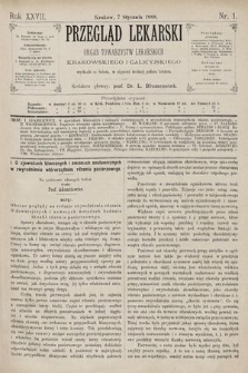 Przegląd Lekarski : Organ Towarzystw Lekarskich Krakowskiego i Galicyjskiego. 1888, nr 1