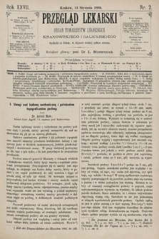 Przegląd Lekarski : Organ Towarzystw Lekarskich Krakowskiego i Galicyjskiego. 1888, nr 2