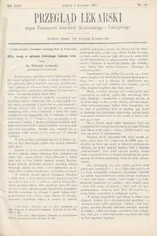 Przegląd Lekarski : organ Towarzystw lekarskich Krakowskiego i Galicyjskiego. 1905, nr 14
