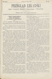 Przegląd Lekarski : organ Towarzystw lekarskich Krakowskiego i Galicyjskiego. 1905, nr 21