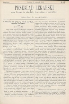 Przegląd Lekarski : organ Towarzystw lekarskich Krakowskiego i Galicyjskiego. 1905, nr 46