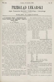 Przegląd Lekarski : organ Towarzystw lekarskich Krakowskiego i Lwowskiego. 1902, nr 16