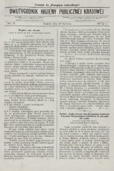 Dwutygodnik Higieny Publicznej Krajowej : dodatek do „Przeglądu Lekarskiego”. 1872, nr 9