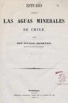 Estudio sobre las aguas minerales de Chile