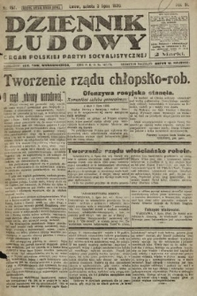 Dziennik Ludowy : organ Polskiej Partyi Socyalistycznej. 1920, nr 157