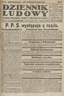 Dziennik Ludowy : organ Polskiej Partyi Socyalistycznej. 1920, nr 319