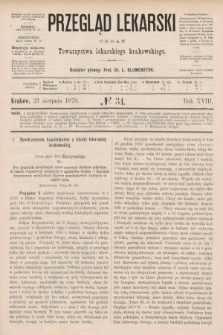 Przegląd Lekarski : organ Towarzystwa lekarskiego krakowskiego. 1879, nr 34