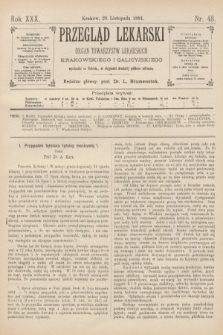 Przegląd Lekarski : organ Towarzystw Lekarskich Krakowskiego i Galicyjskiego. 1891, nr 48