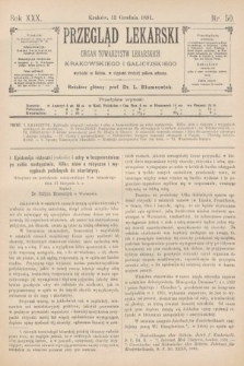 Przegląd Lekarski : organ Towarzystw Lekarskich Krakowskiego i Galicyjskiego. 1891, nr 50