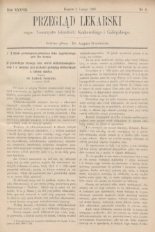 Przegląd Lekarski : organ Towarzystw lekarskich: Krakowskiego i Galicyjskiego. 1898, nr 6