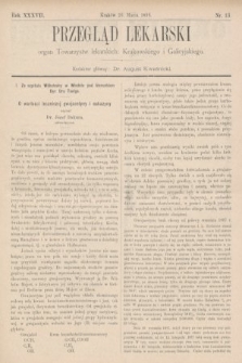 Przegląd Lekarski : organ Towarzystw lekarskich: Krakowskiego i Galicyjskiego. 1898, nr 13