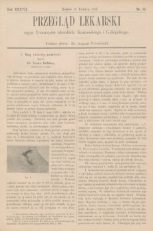 Przegląd Lekarski : organ Towarzystw lekarskich: Krakowskiego i Galicyjskiego. 1898, nr 16