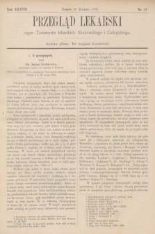 Przegląd Lekarski : organ Towarzystw lekarskich: Krakowskiego i Galicyjskiego. 1898, nr 17