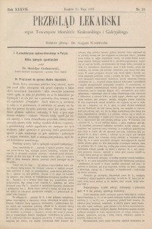 Przegląd Lekarski : organ Towarzystw lekarskich: Krakowskiego i Galicyjskiego. 1898, nr 21