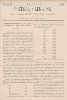 Przegląd Lekarski : organ Towarzystw lekarskich: Krakowskiego i Galicyjskiego. 1898, nr 23