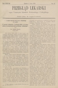 Przegląd Lekarski : organ Towarzystw lekarskich: Krakowskiego i Galicyjskiego. 1898, nr 27