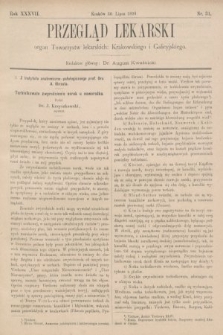 Przegląd Lekarski : organ Towarzystw lekarskich: Krakowskiego i Galicyjskiego. 1898, nr 31