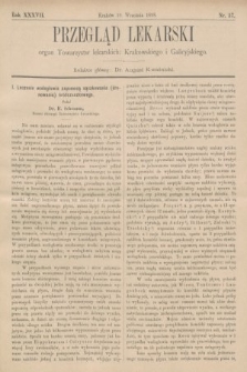 Przegląd Lekarski : organ Towarzystw lekarskich: Krakowskiego i Galicyjskiego. 1898, nr 37
