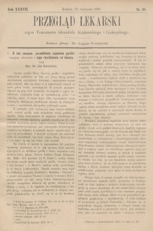 Przegląd Lekarski : organ Towarzystw lekarskich: Krakowskiego i Galicyjskiego. 1898, nr 46