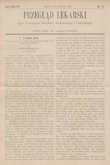 Przegląd Lekarski : organ Towarzystw lekarskich: Krakowskiego i Galicyjskiego. 1898, nr 47