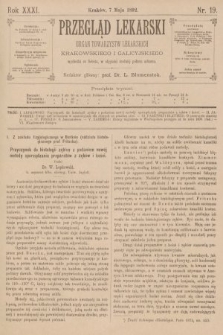 Przegląd Lekarski : organ Towarzystw Lekarskich Krakowskiego i Galicyjskiego. 1892, nr 19