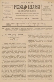 Przegląd Lekarski : organ Towarzystw Lekarskich Krakowskiego i Galicyjskiego. 1892, nr 21