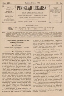 Przegląd Lekarski : organ Towarzystw Lekarskich Krakowskiego i Galicyjskiego. 1892, nr 27