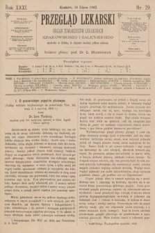 Przegląd Lekarski : organ Towarzystw Lekarskich Krakowskiego i Galicyjskiego. 1892, nr 29