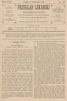 Przegląd Lekarski : organ Towarzystw Lekarskich Krakowskiego i Galicyjskiego. 1892, nr 42