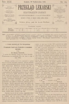 Przegląd Lekarski : organ Towarzystw Lekarskich Krakowskiego i Galicyjskiego. 1892, nr 44