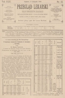 Przegląd Lekarski : organ Towarzystw Lekarskich Krakowskiego i Galicyjskiego. 1892, nr 45