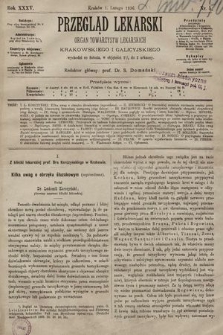 Przegląd Lekarski : organ Towarzystw Lekarskich: Krakowskiego i Galicyjskiego. 1896, nr 5