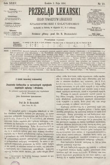 Przegląd Lekarski : organ Towarzystw Lekarskich: Krakowskiego i Galicyjskiego. 1896, nr 18