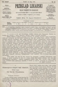 Przegląd Lekarski : organ Towarzystw Lekarskich: Krakowskiego i Galicyjskiego. 1896, nr 20